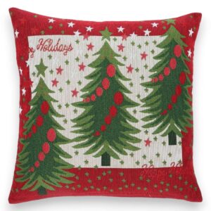 Cuscino Alberi di Natale Rosso Verde Bianco 43x43