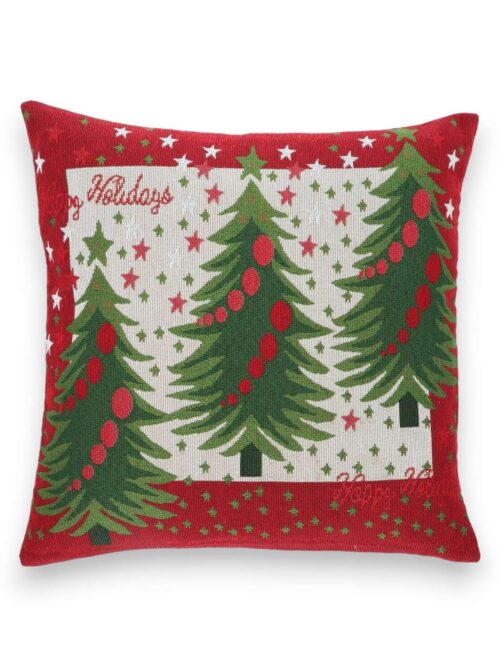 Cuscino Alberi di Natale Rosso Verde Bianco 43x43