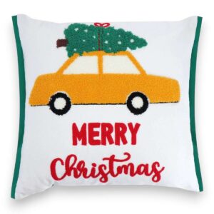 Cuscino Merry Christmas Car Bianco 45x45