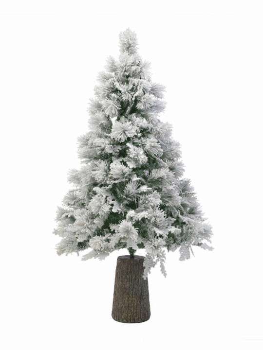 Albero Di Natale Verde Innevato Su Tronco H210 Cm