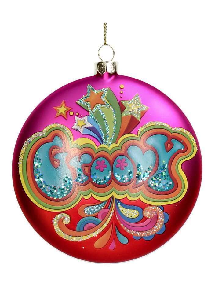 Ornamento Disco Groovy Rosa