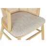 Sedia Olmo Rattan Naturale A Griglia Seduta In Cotone Beige