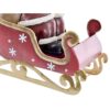 Babbo Natale Rosso Su Slitta Con Doni E Led In Resina