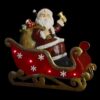 Babbo Natale Rosso Su Slitta Con Doni E Led In Resina