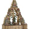 Casetta Natalizia In Legno Naturale Con Led