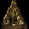 Casetta Natalizia In Legno Naturale Con Led