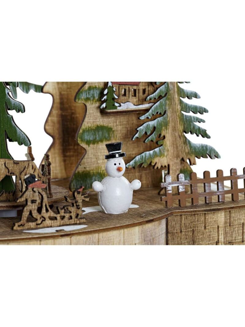 Casetta Natalizia In Legno Naturale Con Led