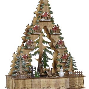 Casetta Natalizia in Legno Naturale con Led
