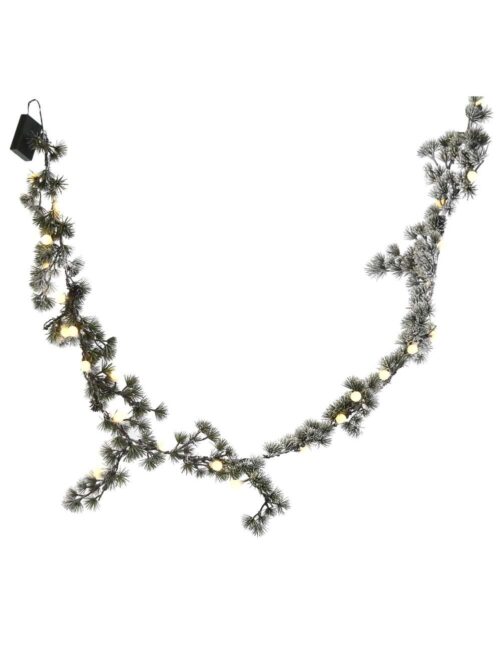 Ghirlanda Verde Innevata con Luci LED 180 cm