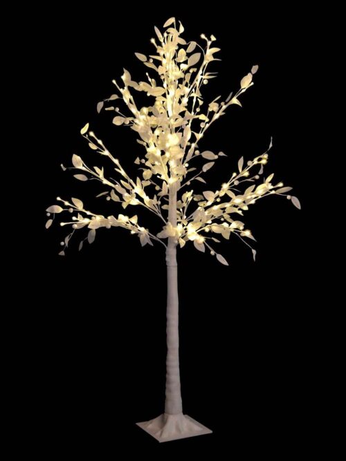 Albero di Natale Bianco con Luci LED h150 cm