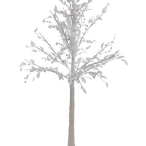 Albero di Natale Bianco con Luci LED h150 cm