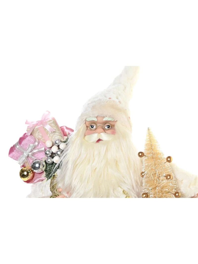 Decorazione Babbo Natale Con Doni Rosa