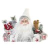 Decorazione Babbo Natale Con Doni Bianco Grigio