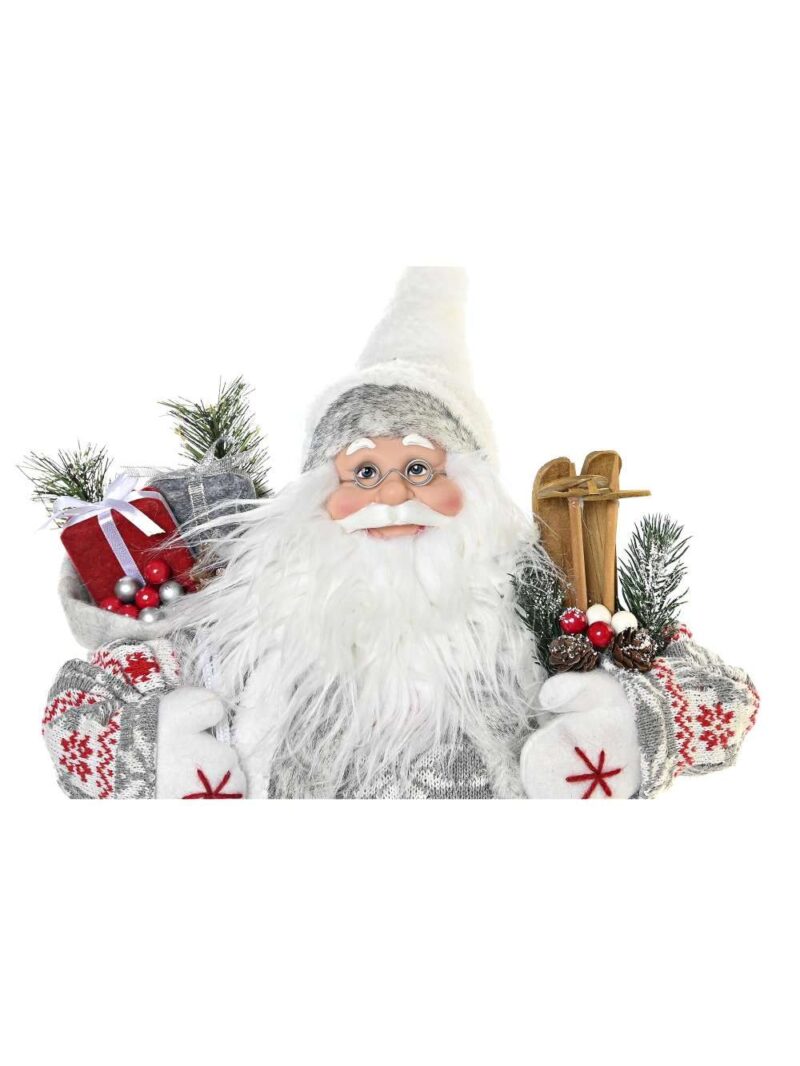 Decorazione Babbo Natale Con Doni Bianco Grigio