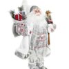 Decorazione Babbo Natale Con Doni Bianco Grigio