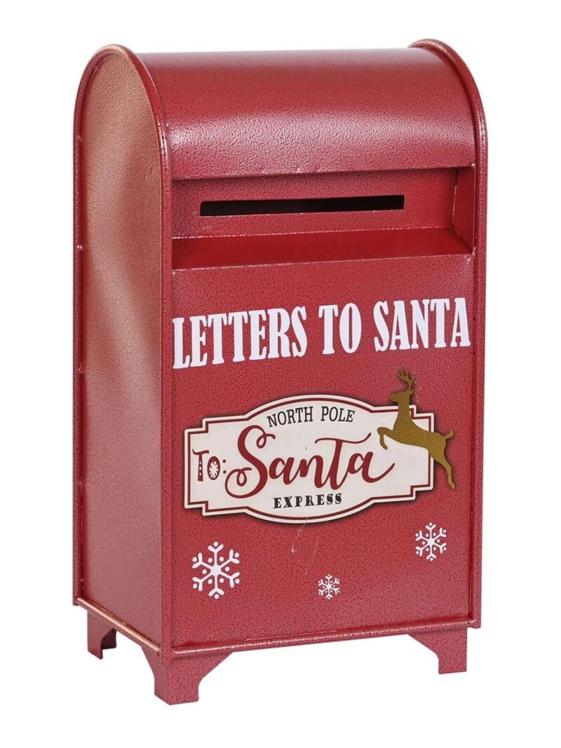 Cassetta Postale Di Babbo Natale In Metallo Rossa