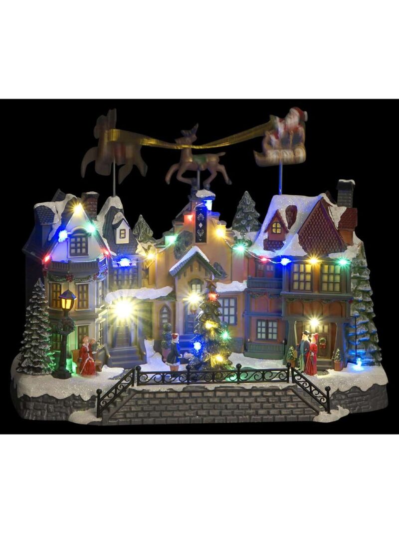 Paesaggio Natalizio Con Movimento Musica E Luci Led 39X20X33