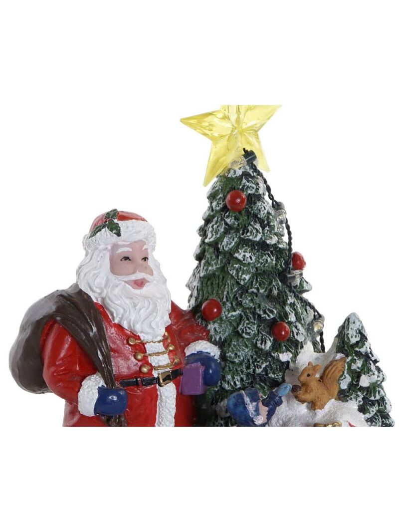 Figura Natalizia Con Babbo Natale Led E Trenino