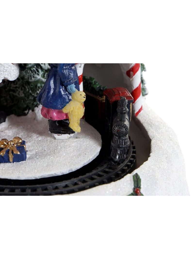 Figura Natalizia Con Babbo Natale Led E Trenino