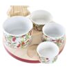 Set Aperitivo In Porcellana E Legno Naturale 5 Pz
