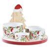 Set Aperitivo In Porcellana E Legno Naturale 5 Pz