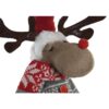 Decorazione Renna Con Sciarpa Cappello Rosso