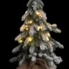 Albero Verde Innevato In Pvc Con Led H40