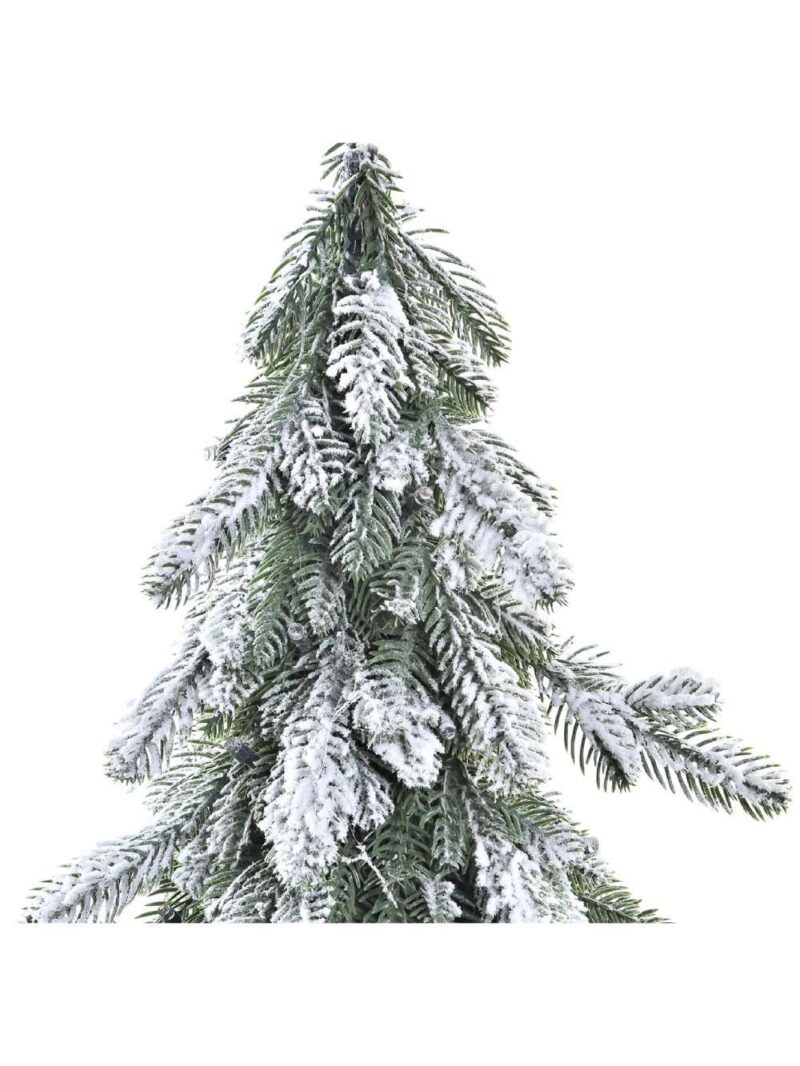 Albero Verde Innevato In Pvc Con Led H40