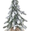 Albero Verde Innevato In Pvc Con Led H40