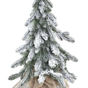 Albero Verde Innevato in PVC con Led h40