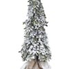 Albero Verde Innevato In Pvc Con Led H50