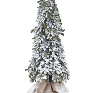 Albero Verde Innevato in PVC con Led h50