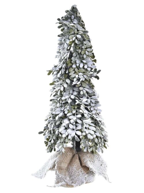 Albero Verde Innevato in PVC con Led h50