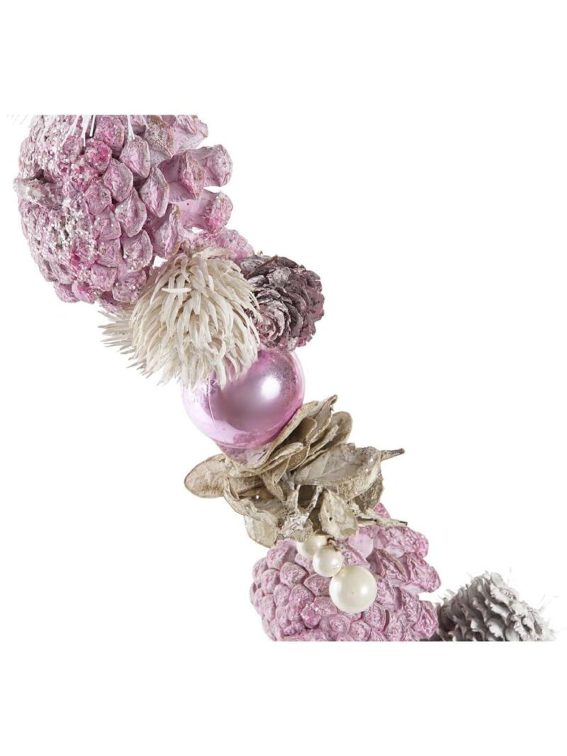 Ghirlanda Con Pigne E Palle Rosa 150 Cm