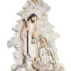 Figura Nascita In Resina Bianco Con Dettagli Oro