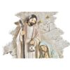 Figura Nascita In Resina Bianco Con Dettagli Oro