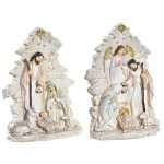 Figura Nascita in Resina Bianco con Dettagli Oro