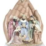 Figura Nascita Mani Multicolore in Resina