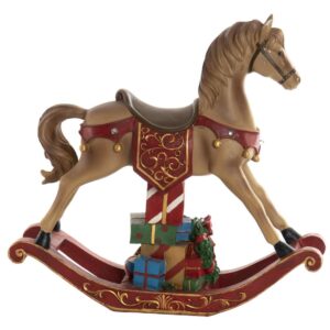 Cavallo a Dondolo Marrone con Regali LED Colorati