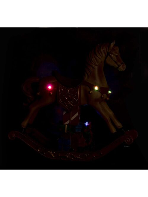 Cavallo a Dondolo Marrone con Regali LED Colorati