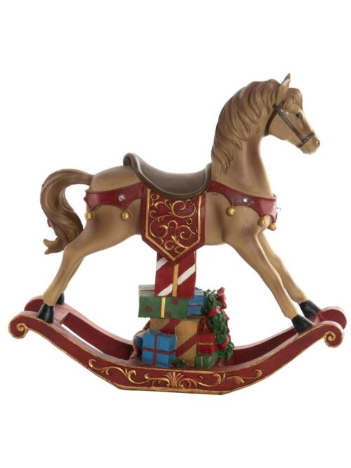 Cavallo a Dondolo Marrone con Regali LED Colorati