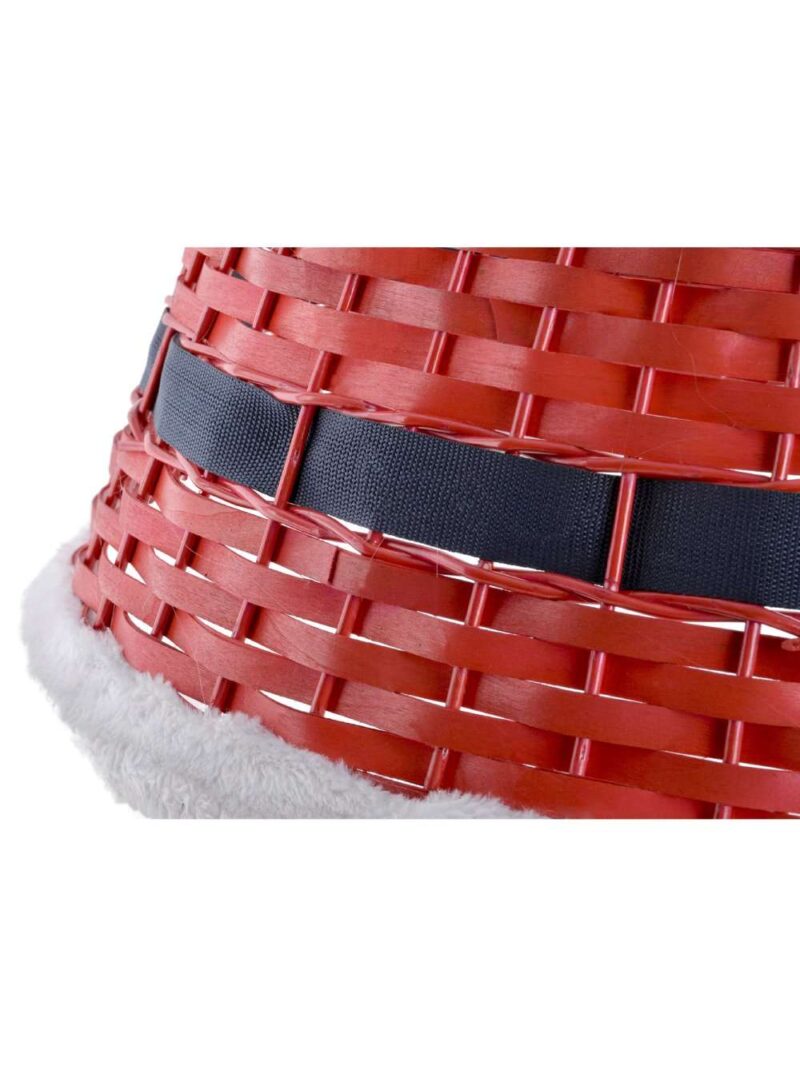 Base Albero Babbo Natale In Vimini Rosso