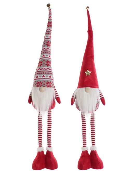 Decorazione Gnomo in Poliestere Rosso Bianco