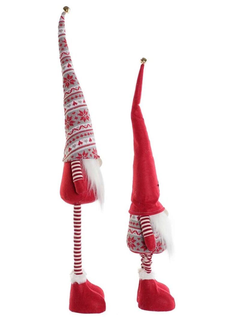 Decorazione Gnomo In Poliestere Rosso Bianco