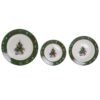 Set 18 Piatti Porcellana Con Albero Natalizio 26 Cm