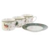 Set 6 Tazze Porcellana Decori Natalizi 200Ml
