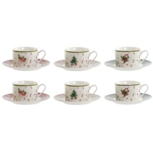Set 6 Tazze Porcellana Decori Natalizi 200ml