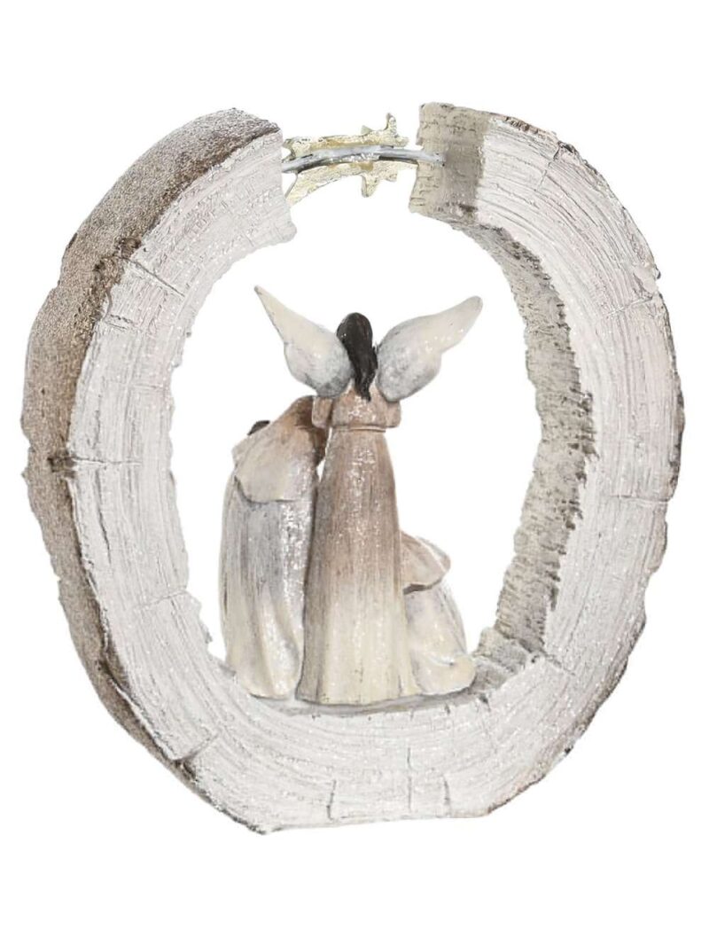 Nv-207004-2 Decorazione Nascita In Tronco Con Stella Dorata