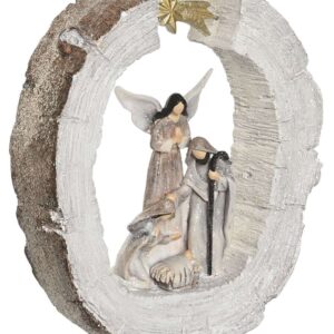 Decorazione Nascita in Tronco con Stella Dorata