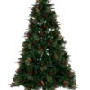 Albero Di Natale Verde Con Luci Led E Pigne H210 Cm